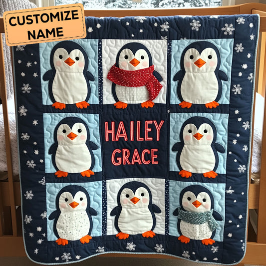 Cozy Penguins CP2607028CL Personalized Baby Quilt