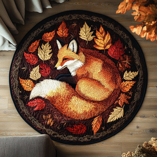 Red Fox in Autumn CW2907047CL Quilted Round Mat