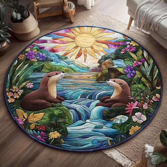 Otter Family WJ1104030CL Quilted Round Mat