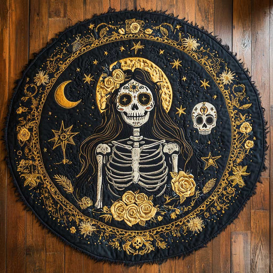 Celestial Muertos Muse WN1205006CL Quilted Round Mat