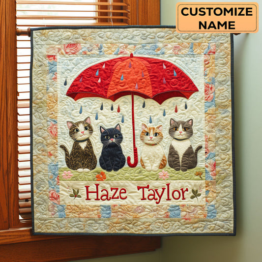 Cat Drops WN3107006CL Personalized Baby Quilt