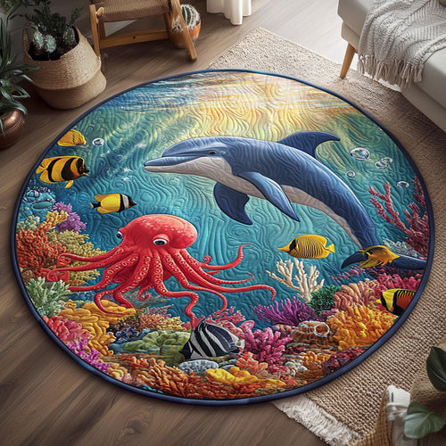 Sea Life WJ0904042CL Quilted Round Mat