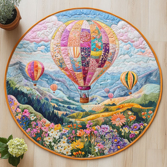 Blooming Patchwork Balloon CW2107001CL Quilted Round Mat