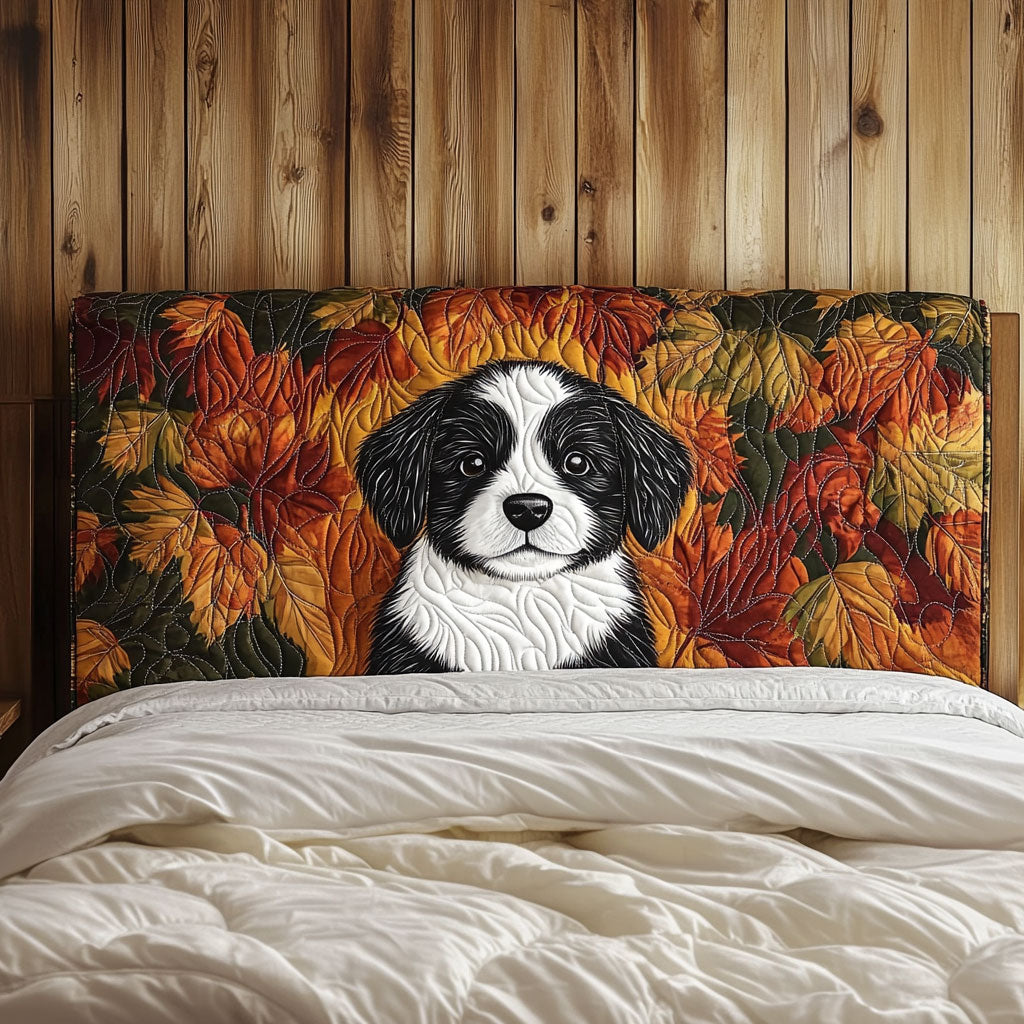 Cute Border Collie QA2012011CL Quilted Headboard Slipcover