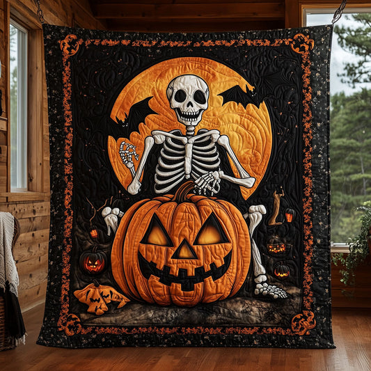 Enchanted Pumpkin Skull CW1607016CL Quilt
