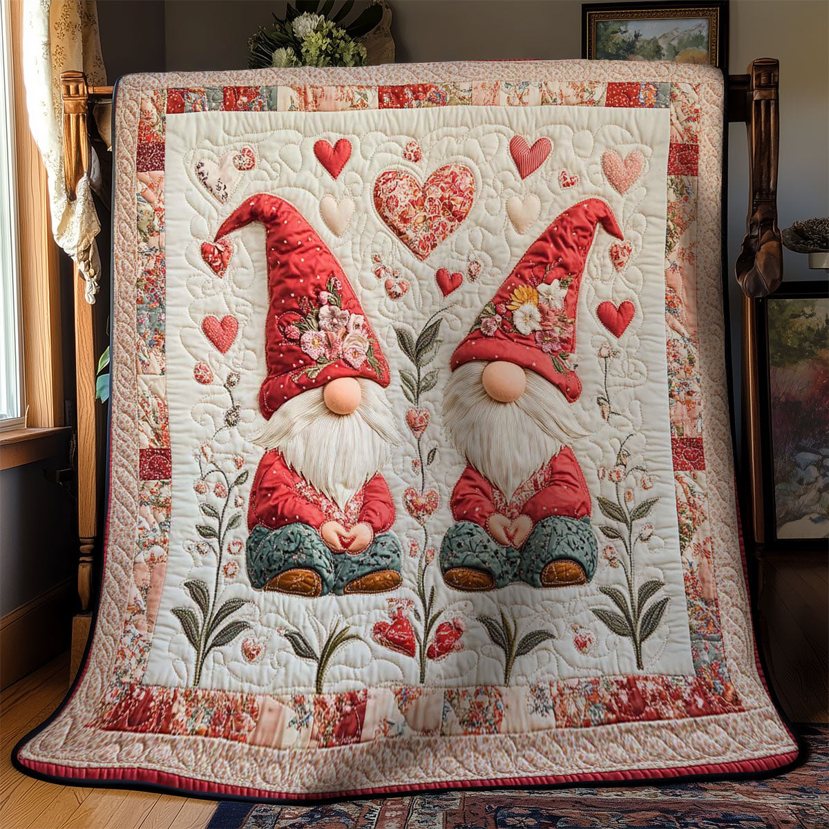 Blissful Gnome Valentine WN2512047CL Quilt