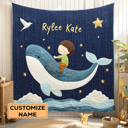 Starry Ride WJ1707006CL Personalized Baby Quilt