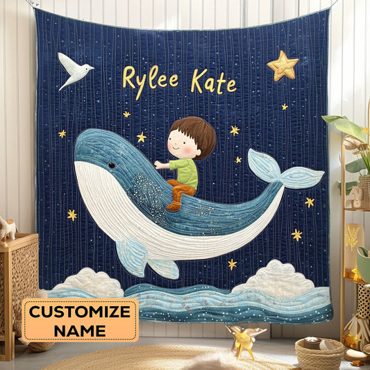 Starry Ride WJ1707006CL Personalized Baby Quilt
