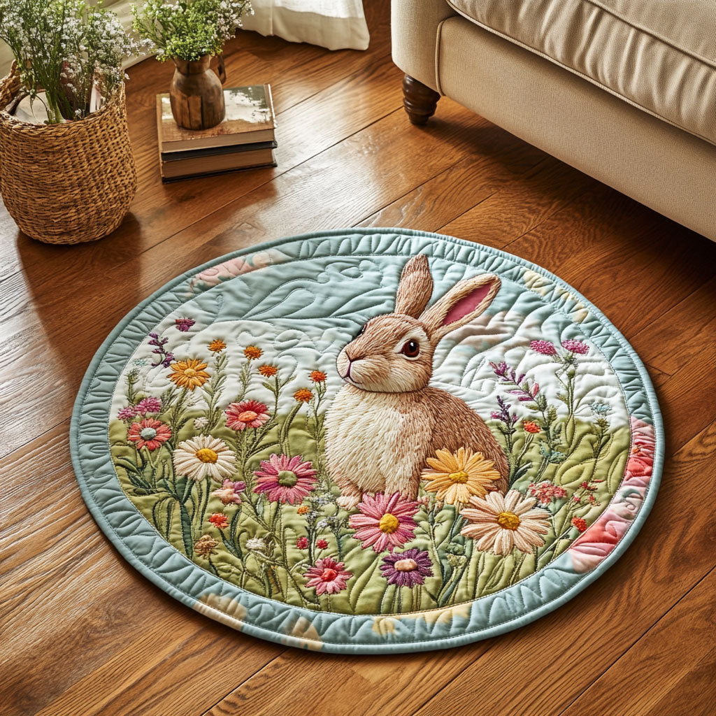 Garden Rabbit CW1001071CL Quilted Round Mat