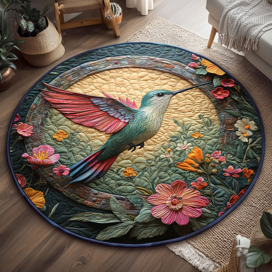 Stunning Hummingbird WJ2104039CL Quilted Round Mat