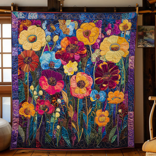 Midnight Flower Garden WY1202128CL Quilt