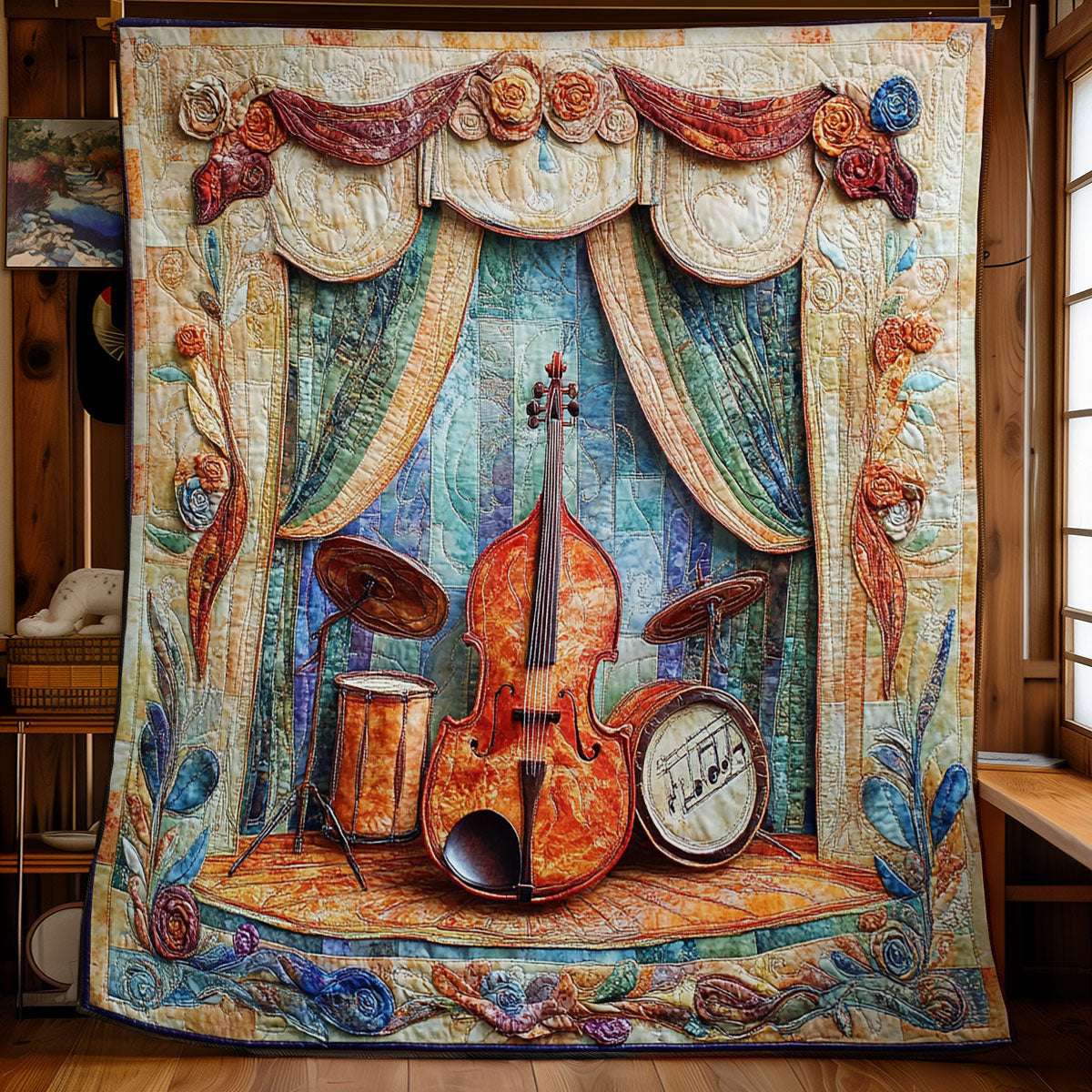 Drum And Cello WY1802016CL Quilt