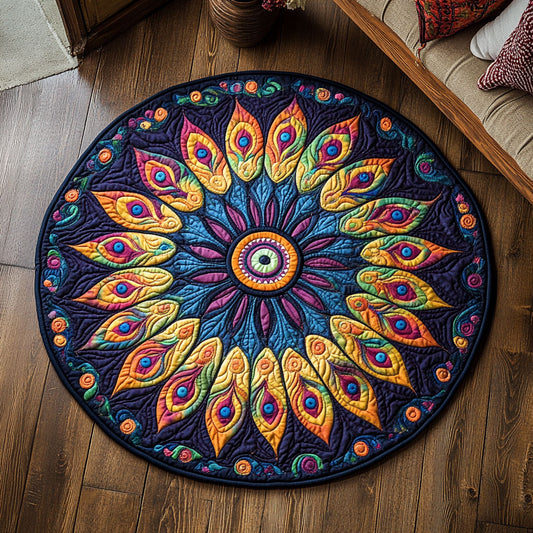 Celestial Feathers CP1508030CL Quilted Round Mat