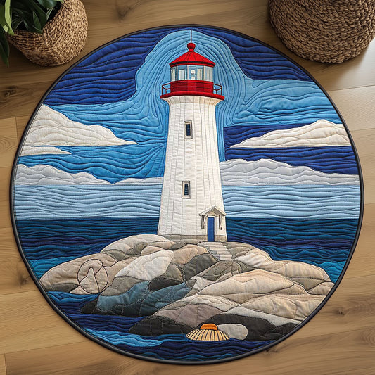 Whispering Lighthouse WN2503153CL Quilted Round Mat
