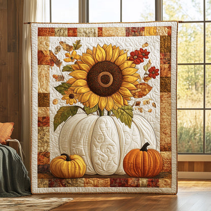 Sunflower Pumpkin Vase CW0409050CL Quilt
