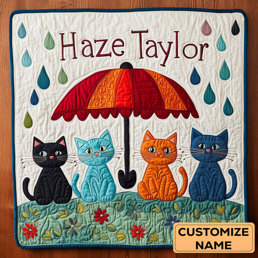 Colorful Cats WN3107011CL Personalized Baby Quilt