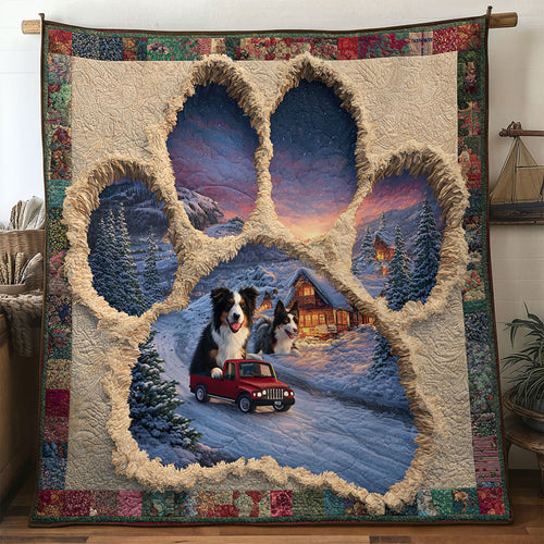 Border Collie Paw Night WN0611019CL Quilt