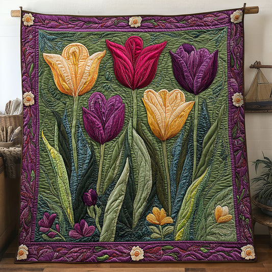 Floral Ring Of Tulips WN1706007CL Quilt