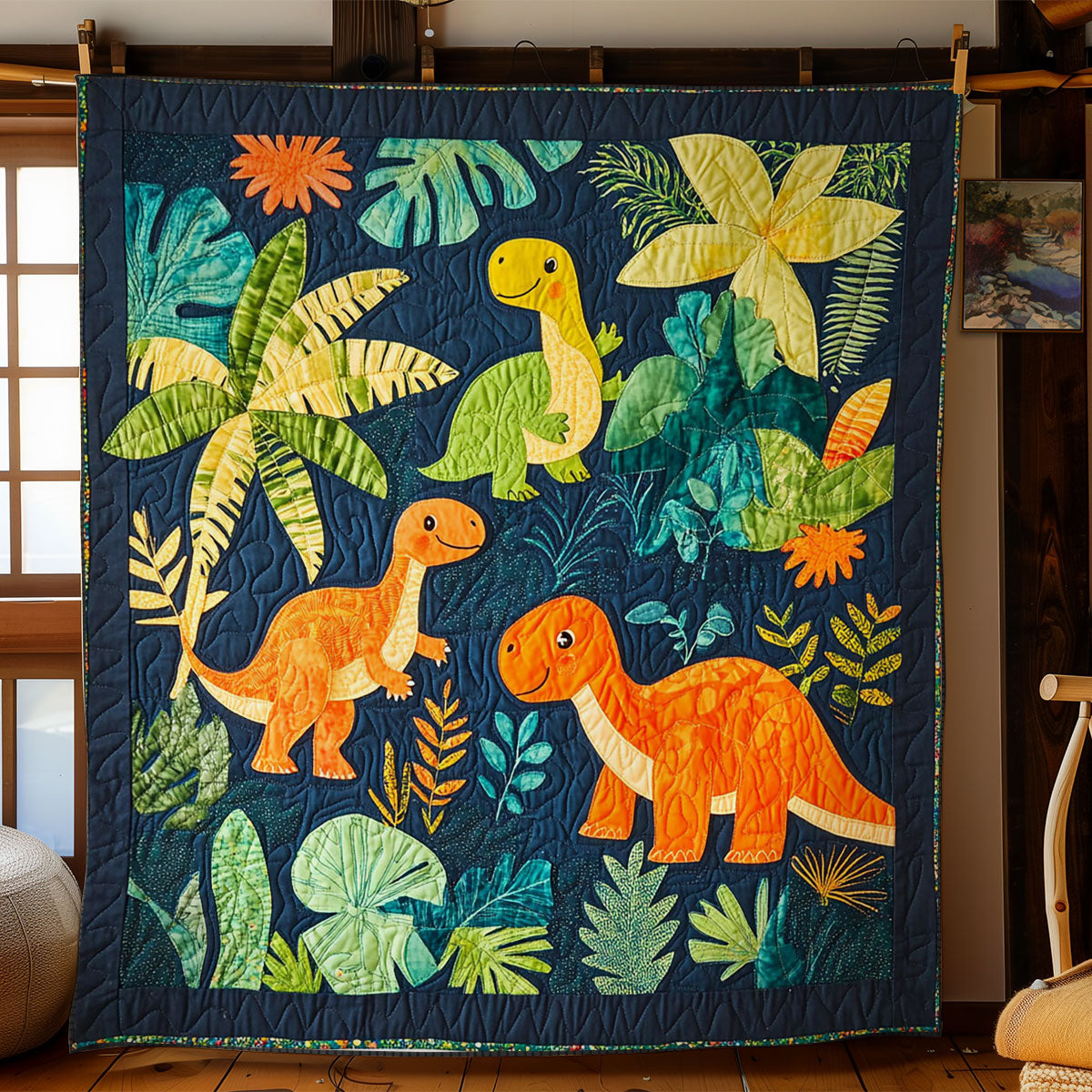 Dinosaurs In The Jungle WY1302037CL Quilt