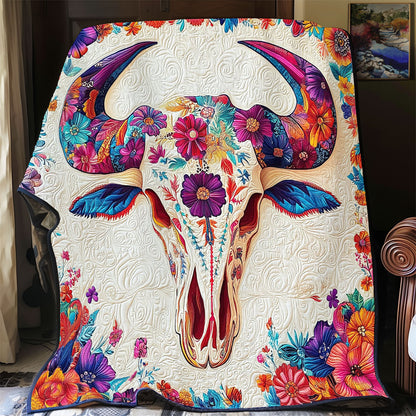 Hippie Cow Skull WY0801032CL Quilt
