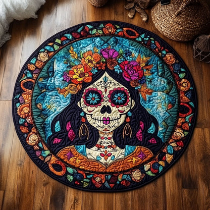 Colorful Catrina Tribute WY3006032CL Quilted Round Mat