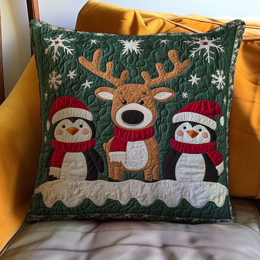 Christmas Reindeer And Penguin WJ2611044CL Quilt Pillow Case