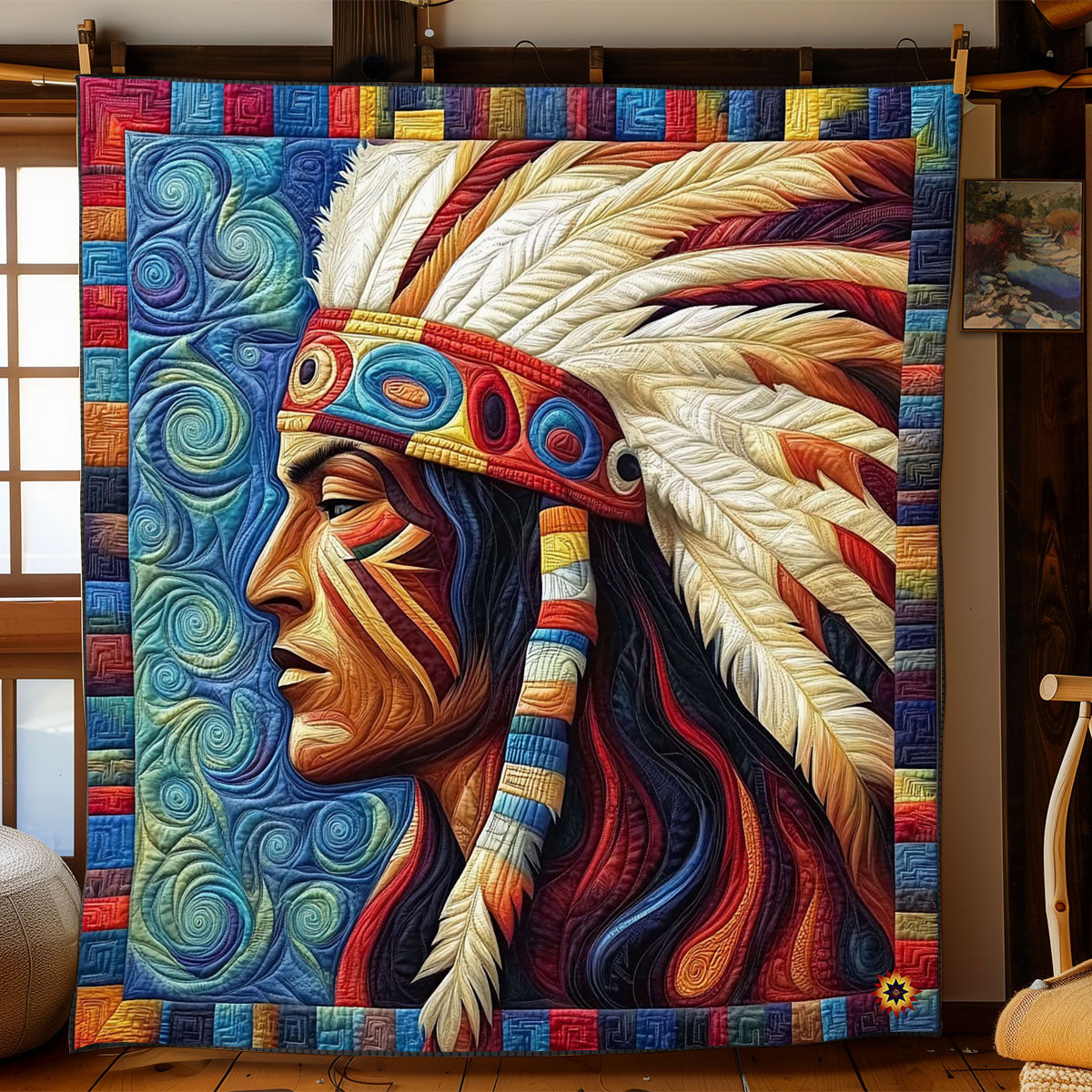 Native American Portrait WJ2312025CL Quilt