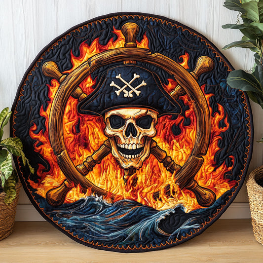 Pirate Skull CW2605475CL Quilted Round Mat