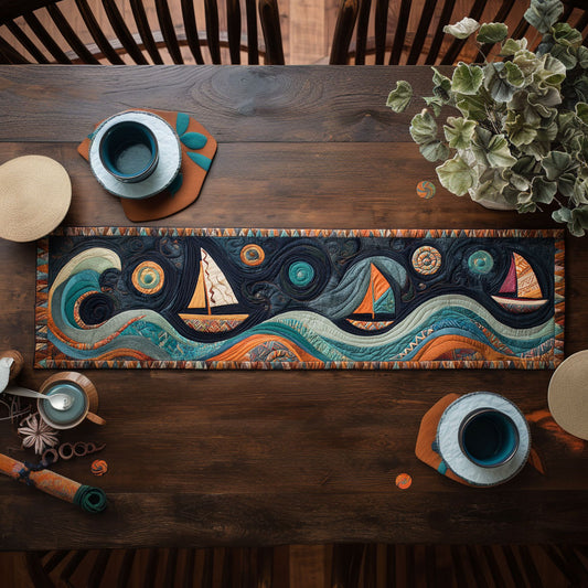 Celestial Sailboat Spin WN2006004CL Quilted Table Runner