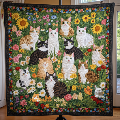 Cat In Garden XR0611002CL Quilt