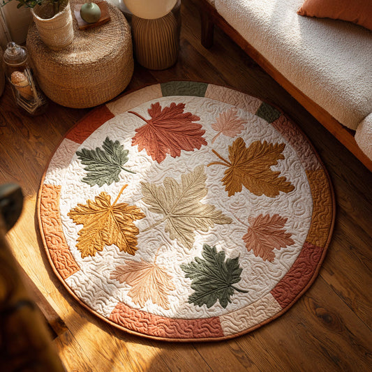 Leaf Symphony CW0808019CL Quilted Round Mat