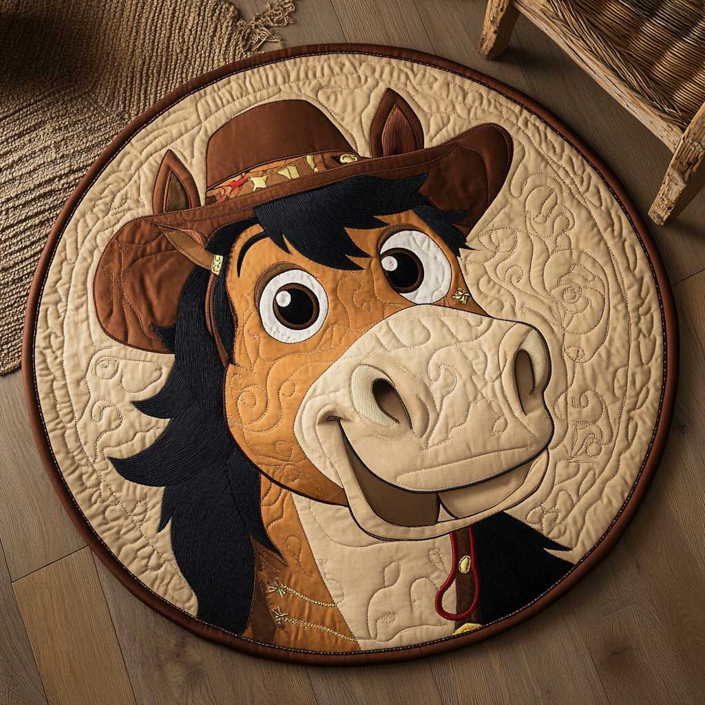 Rodeo Horse WN1903010CL Quilted Round Mat