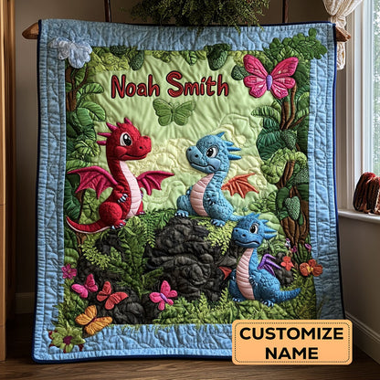 Fantasy Dragon WY1807005CL Personalized Baby Quilt
