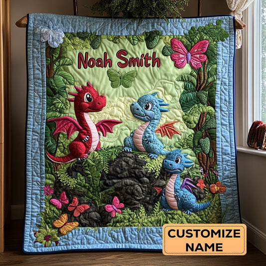 Fantasy Dragon WY1807005CL Personalized Baby Quilt