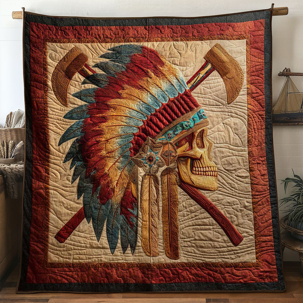 Feathered Skull WN1104009CL Quilt