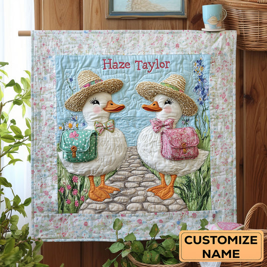 Cozy Duckling WN2407022CL Personalized Baby Quilt