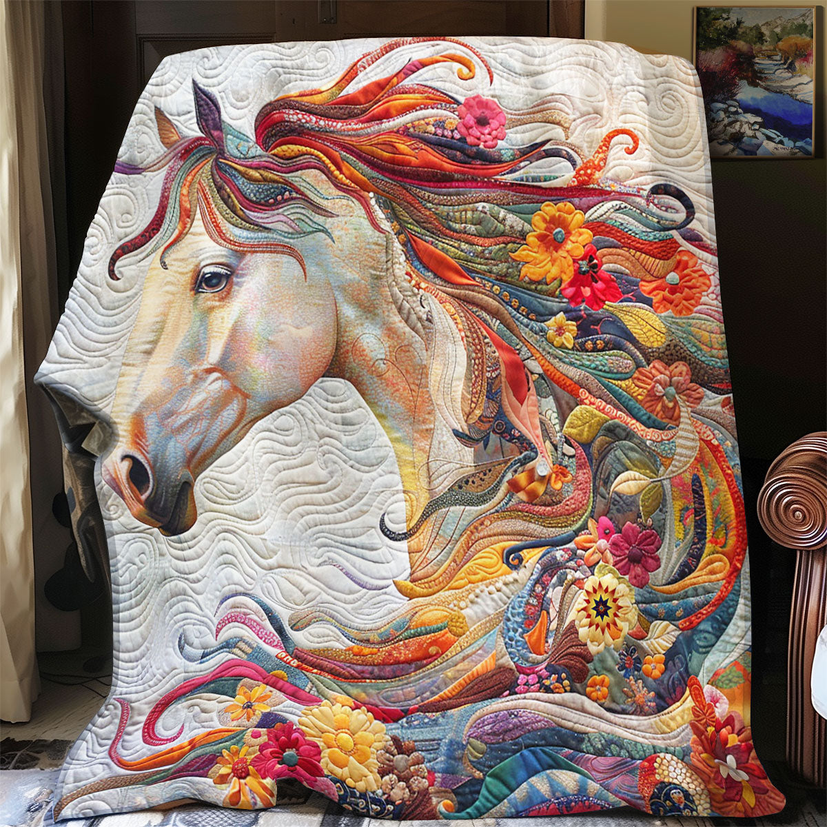 Flower Horse WJ0712017CL Quilt