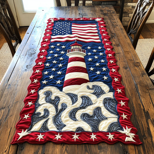 Lighthouse Coastal WN0906071CL Quilted Table Runner