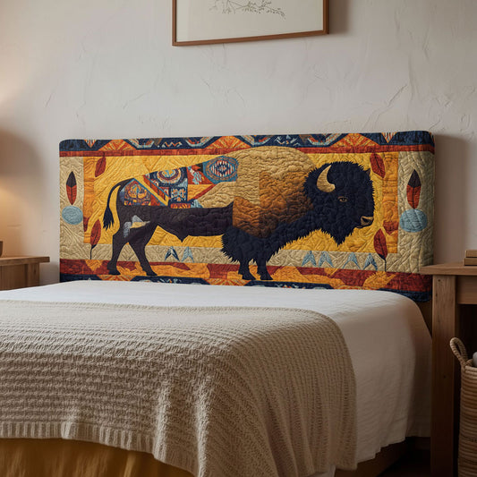 Sacred Plains Bison WN2012071CL Quilted Headboard Slipcover