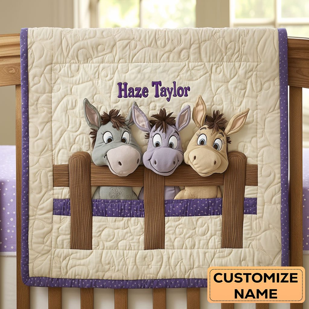 Donkey Fence WN2807050CL Personalized Baby Quilt