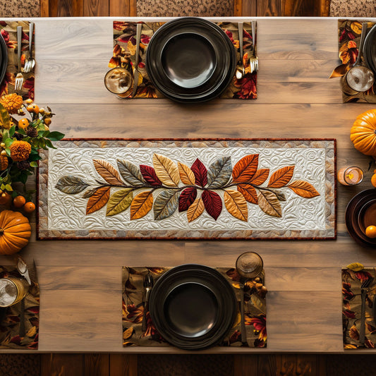 Whispering Leaf WN0707134CL Quilted Table Runner