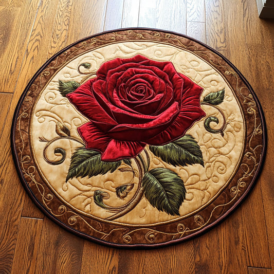 Red Rose CP1607048CL Quilted Round Mat