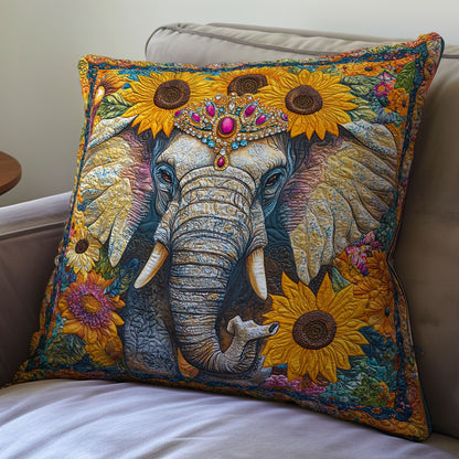 Sunflower Elephant WX1401096CL Quilt Pillow Case