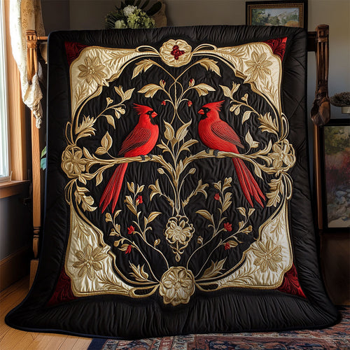 Cardinal In Gold Garden WY1902063CL Quilt