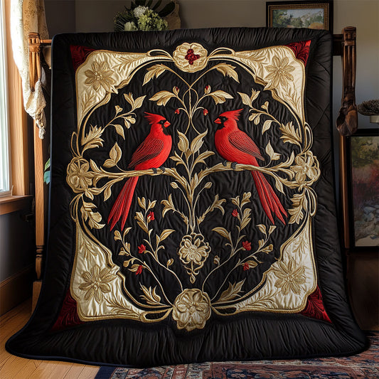 Cardinal In Gold Garden WY1902063CL Quilt