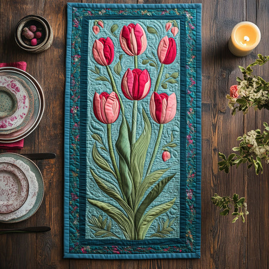 Tulip Bloom CW1206049CL Quilted Table Runner