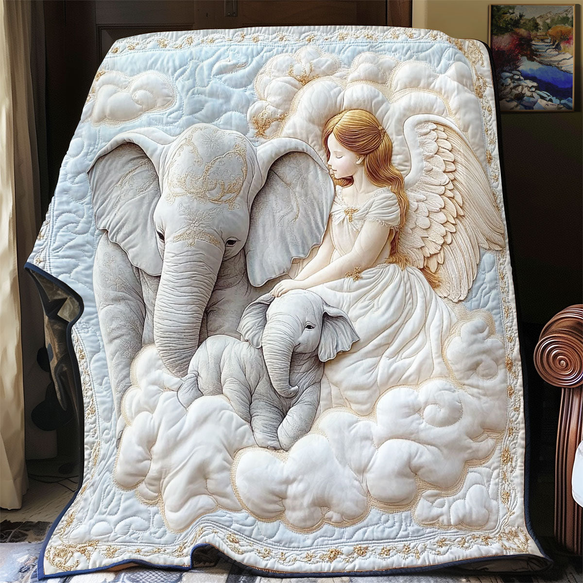 Angel And Elephant WY3012003CL Quilt