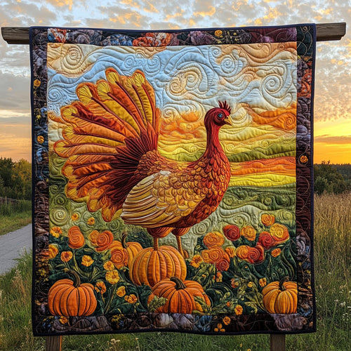 Harvest Crowned Turkey WN0708053CL Quilt