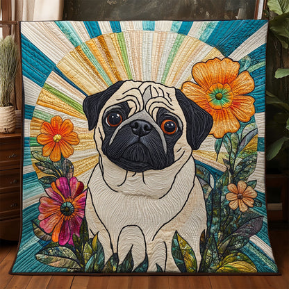 Floral Pug WX3105025CL Quilt