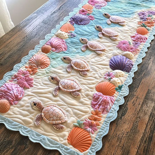 Sea Turtle WJ0805032CL Quilted Table Runner